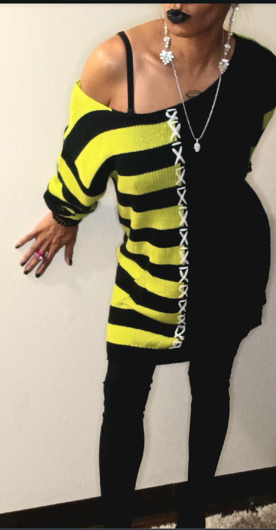 Rock different distressed style sweater